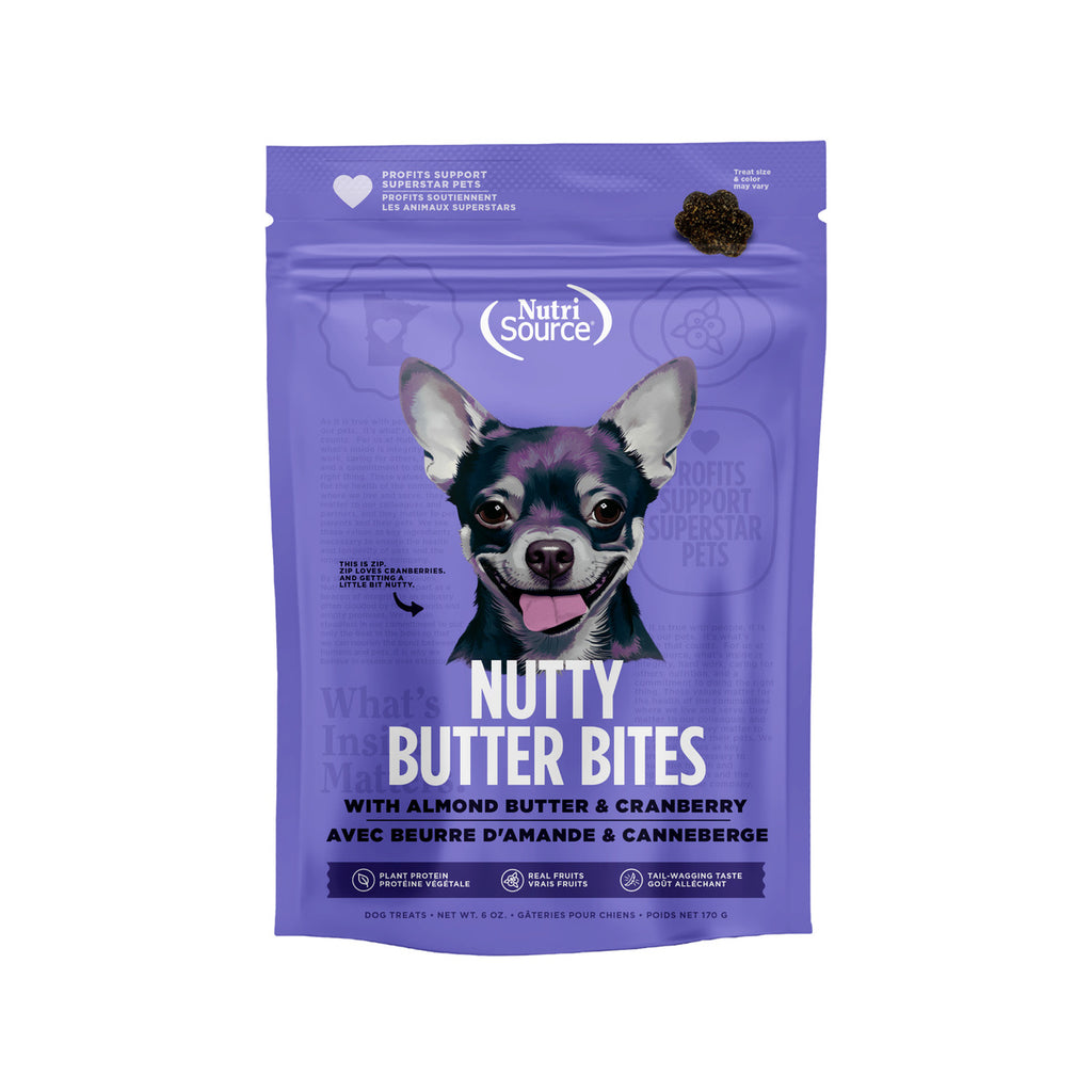 NutriSource Cranberry Almond Butter Nutty Butter Dog Bites - 6oz