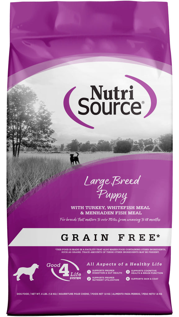 NutriSource Grain-Free Large Breed Puppy Food - Turkey Recipe, 4 lb Bag