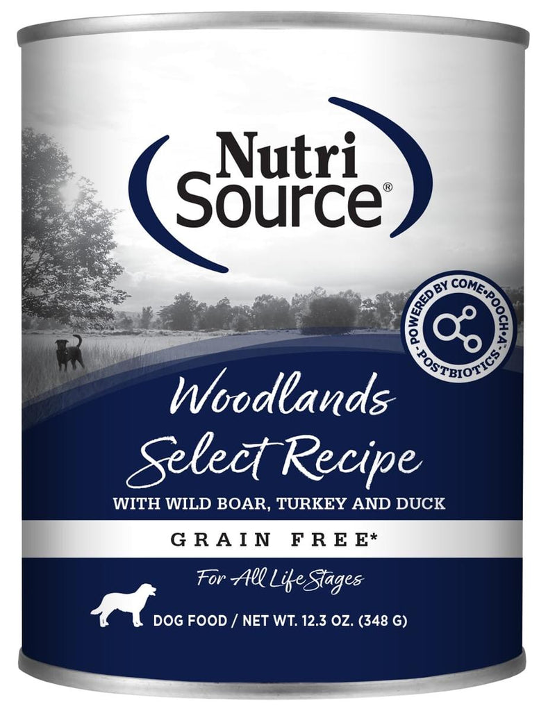 NutriSource Woodlands Select Grain-Free Wet Dog Food, 12.3 oz Can