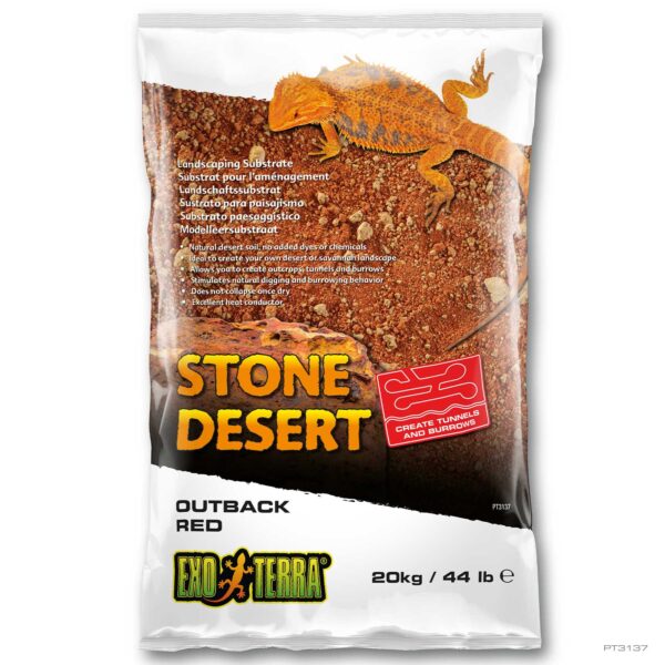 Exo Terra Stone Desert Outback Red Substrate - 22 lb / 10 kg - Reptile Terrarium Bedding