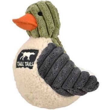 Tall Tails Dog Toy - 5" Plush Duckling with Squeaker - Sage/Cream Corduroy