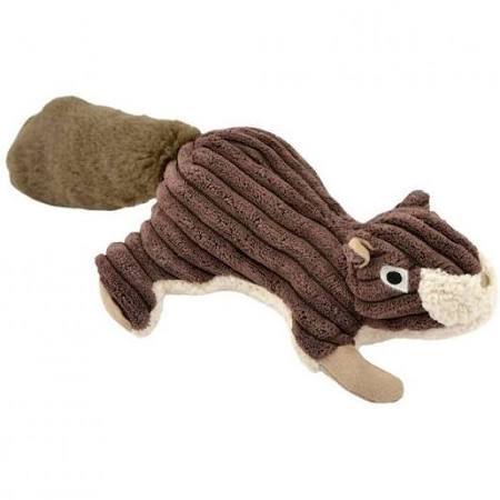 Tall Tails 12-Inch Squirrel Squeaker Dog Toy - Plush Corduroy Brown Stuffed Animal