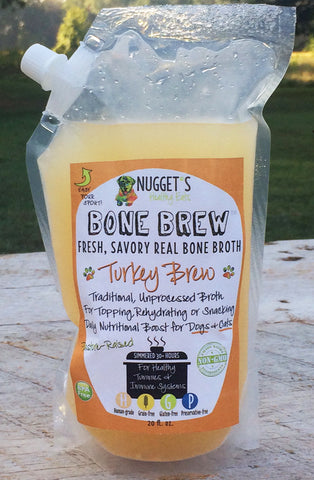 Nugget's Healthy Eats Frozen Turkey Bone Broth for Dogs & Cats - 20 oz