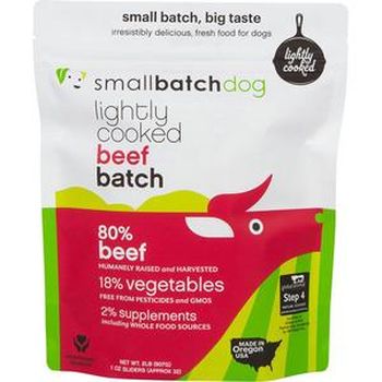 Small Batch Dog Lightly Cooked Beef Frozen Food - 2 lb Bag