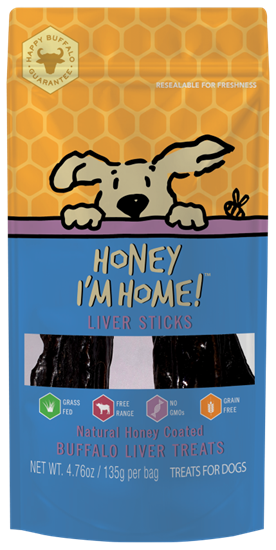 Honey I'm Home Natural Honey Coated Buffalo Dog Treats, L...
