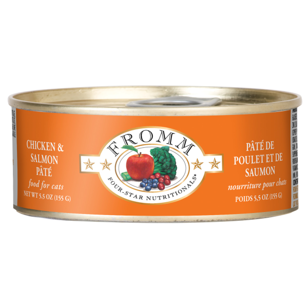 Fromm Four-Star Chicken & Salmon Pâté Canned Cat Food, 5.5 oz Can