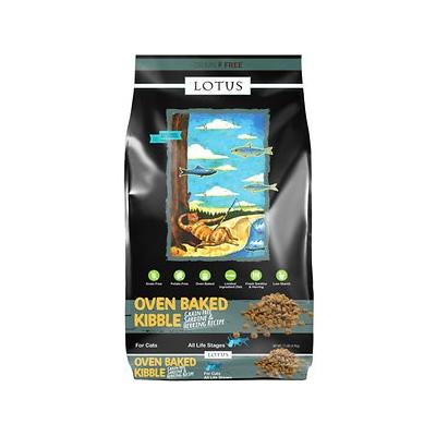 Lotus Cat Grain-Free Sardine & Herring Recipe - All Life Stages, Oven-Baked Kibble, 11 lb