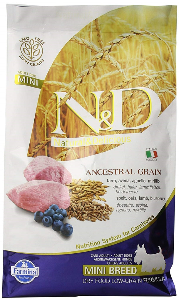Farmina N&D Ancestral Grain Mini Adult Lamb & Blueberry Dry Dog Food, 5.5 lb