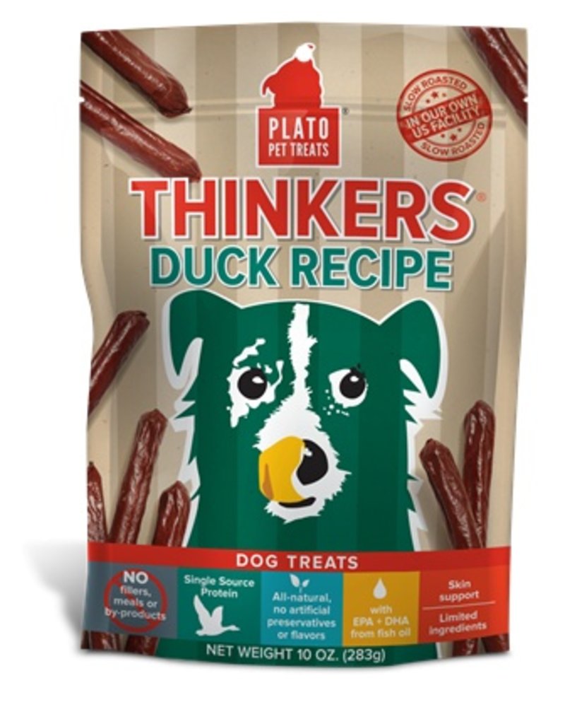 PLATO Mini Thinkers Duck Recipe Dog Treats, 3 oz - Natural Duck Sticks with EPA & DHA