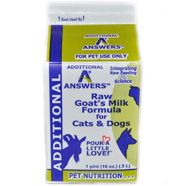 Answers Fermented Raw Goat's Milk for Dogs & Cats - 1 Pint, Frozen Goat Milk Pet Food Topper