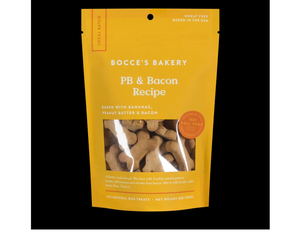 Bocce's Bakery PB & Bacon Dog Biscuits - 8oz, Small Batch, Wheat-Free Treats