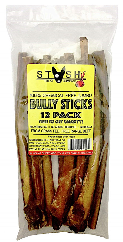 Stash Treat Co. / Diggin Your Dog Bully Stick - USA Made, XL, 12" Dog Chew Treat