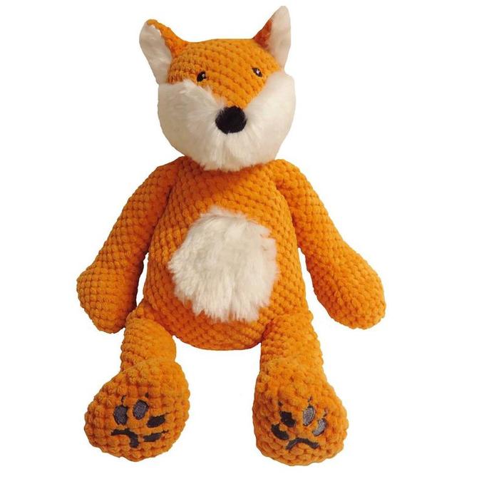 Fabdog Floppy Fox Plush Dog Toy - Large, Squeaky, Soft Fox Toy for Dogs
