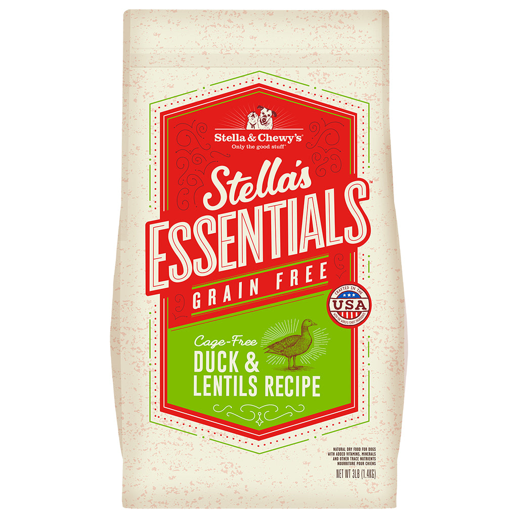 Stella & Chewy's Essentials Grain-Free Duck & Lentils Dry Dog Food, 3 lbs