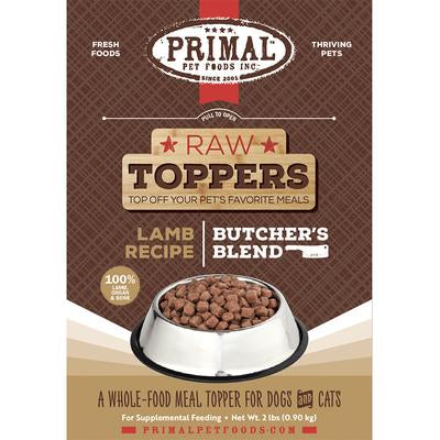 Primal Raw Frozen Butcher's Blend Lamb Topper for Dogs & Cats, 2 lb