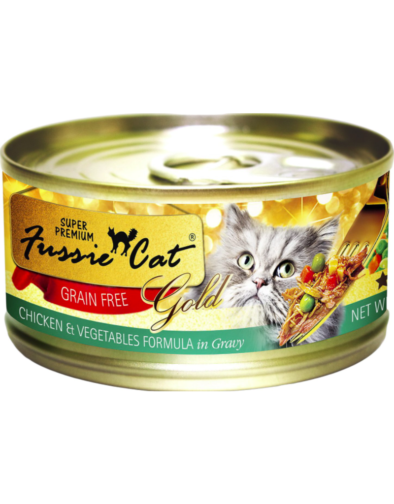 Fussie Cat Gold Chicken & Vegetables in Gravy Wet Cat Food, 5.5 oz Can