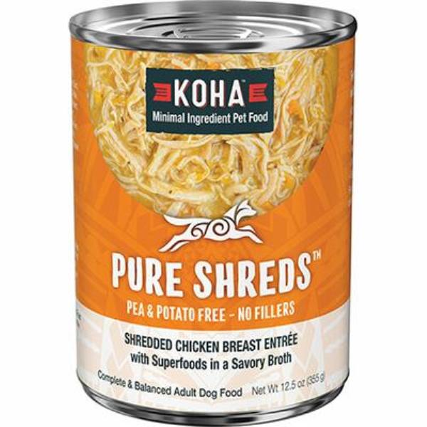 KOHA Pure Shreds Chicken Breast Entree Grain-Free Canned Dog Food, 12.5 oz