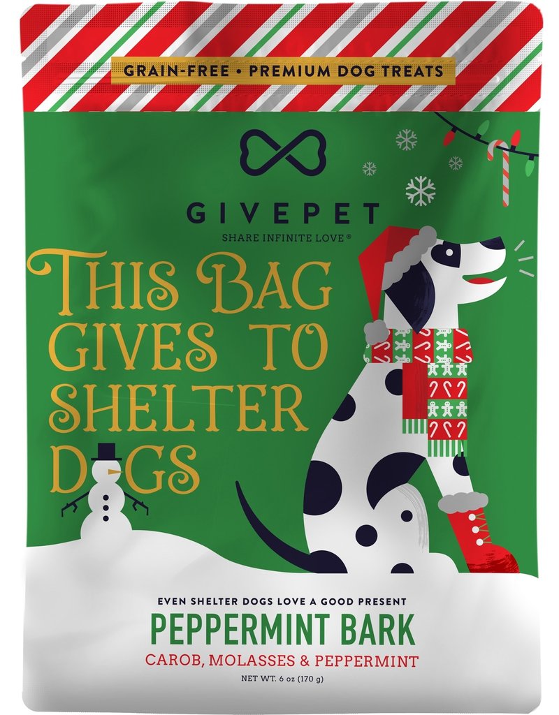 GivePet Holiday Grain-Free Peppermint Bark Dog Treats, 6 oz