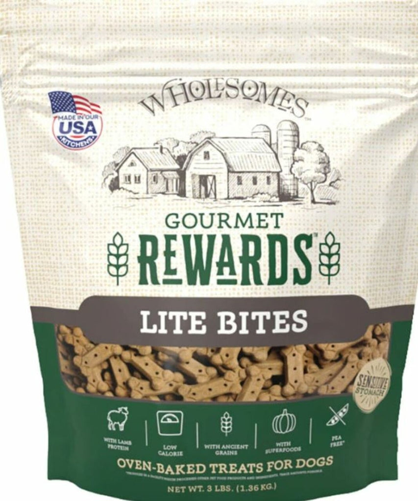 Wholesomes Gourmet Rewards Lite Bites Dog Biscuits, Lamb Flavor, 3 lb Bag