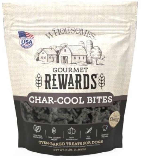 SPORTMiX Wholesomes Gourmet Rewards Char-Cool Bites Dog Biscuits, Charcoal/Mint, 3 lbs