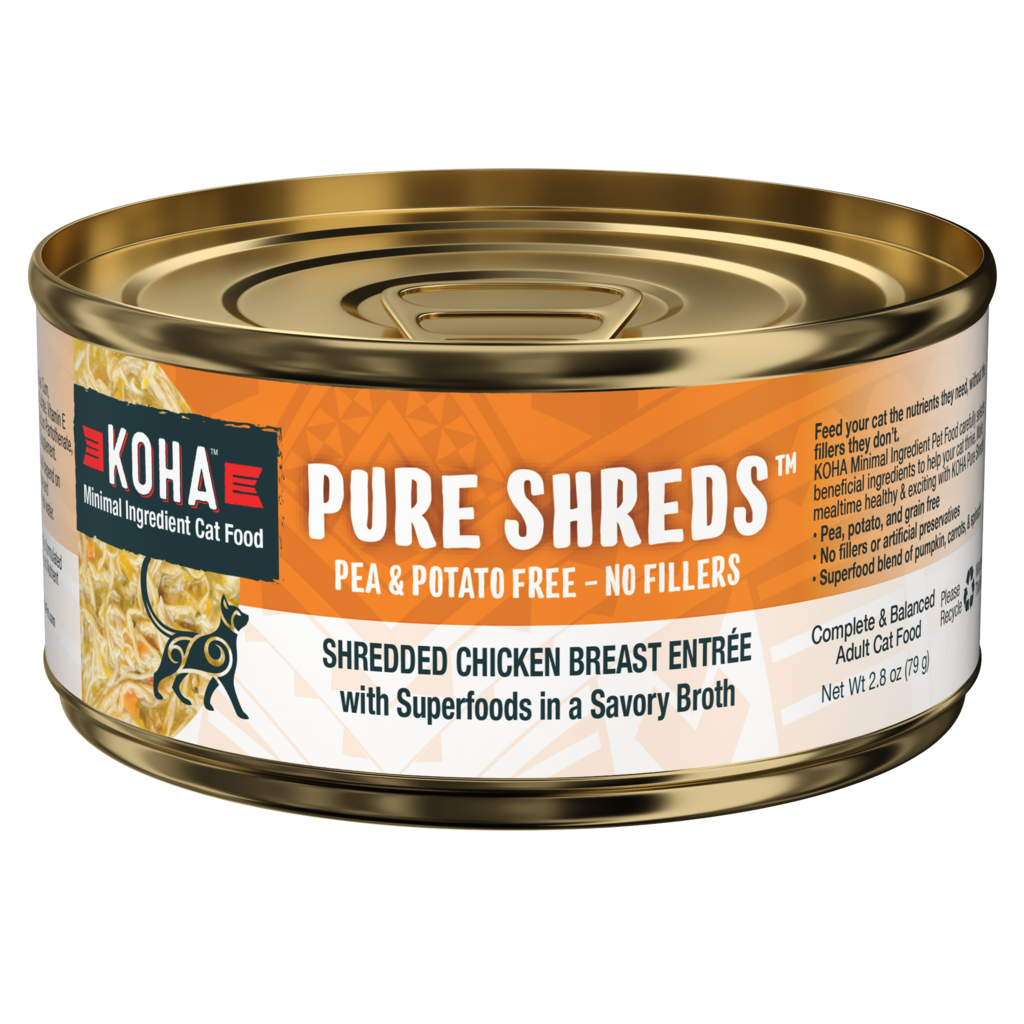 Koha Pure Shreds Cat Food, Grain-Free Shredded Chicken Breast Entree, 5.5 oz Can