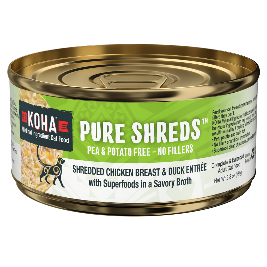 Koha Pure Shreds Shredded Chicken Breast & Duck Entrée Wet Cat Food, 5.5 oz