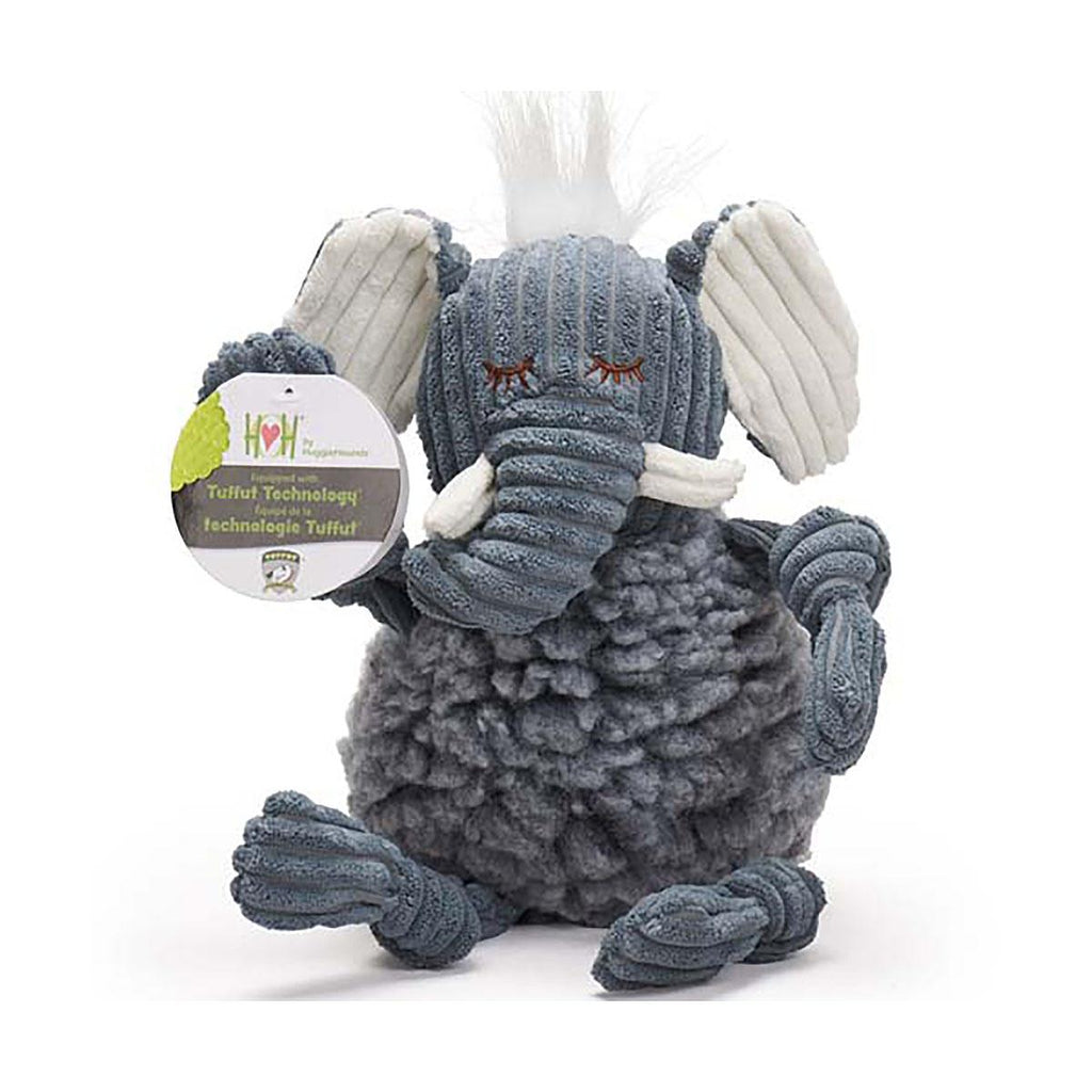 HuggleHounds Knottie Plush Dog Toy Ellamae Elephant Small, Squeaky Fleece Stuffed Animal