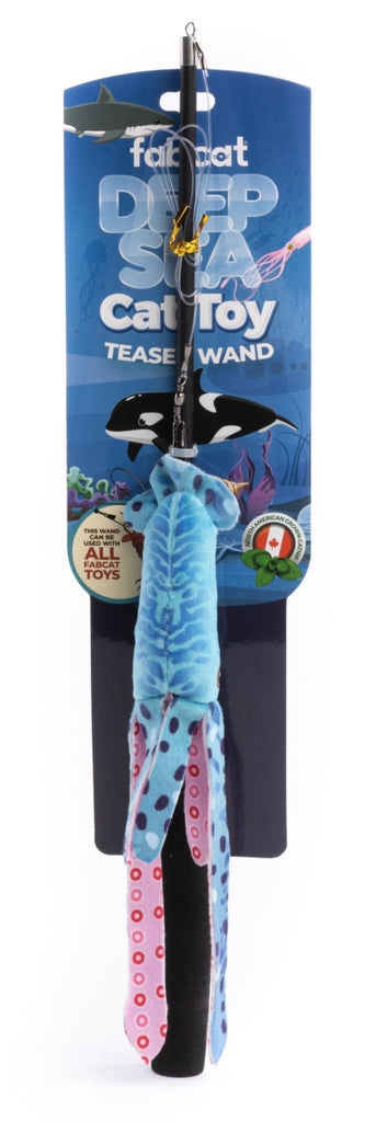 Fabcat Deep Sea Teaser Wand Cat Toy with Catnip Squid