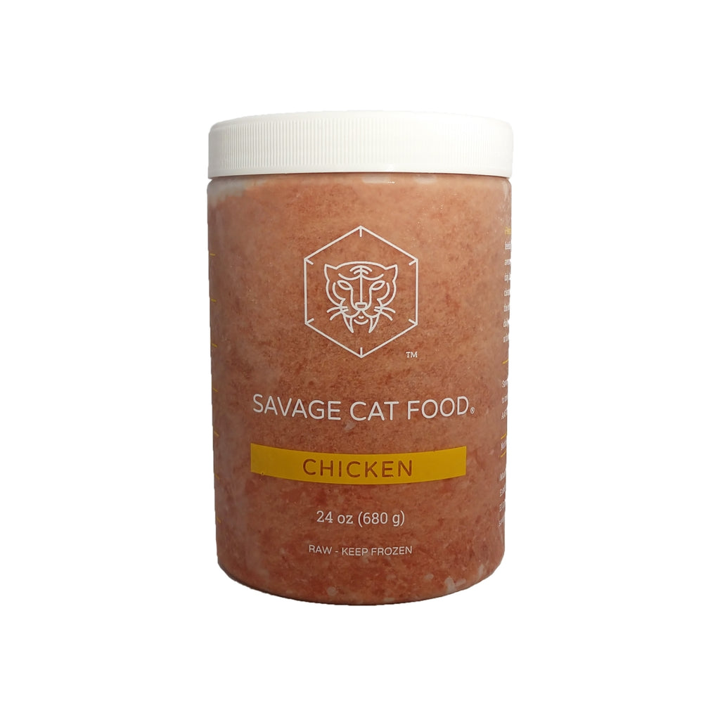 Savage Cat Food Frozen Raw Chicken, 24 oz Tub