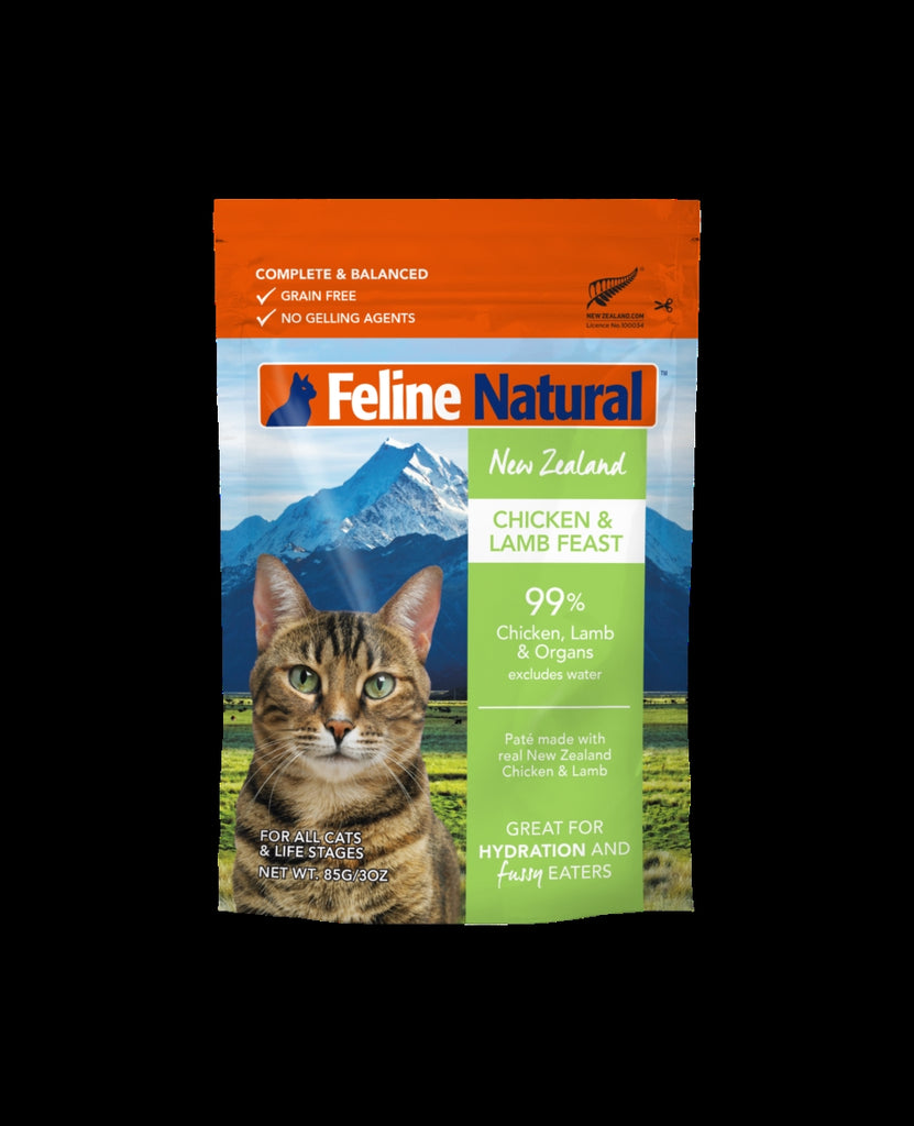Feline Natural Cat Pouch - Chicken & Lamb Feast, Grain-Free, 3oz
