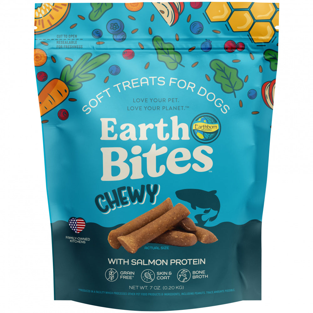Earthborn Holistic EarthBites Grain Free Chewy Salmon Dog Treats, 7 oz
