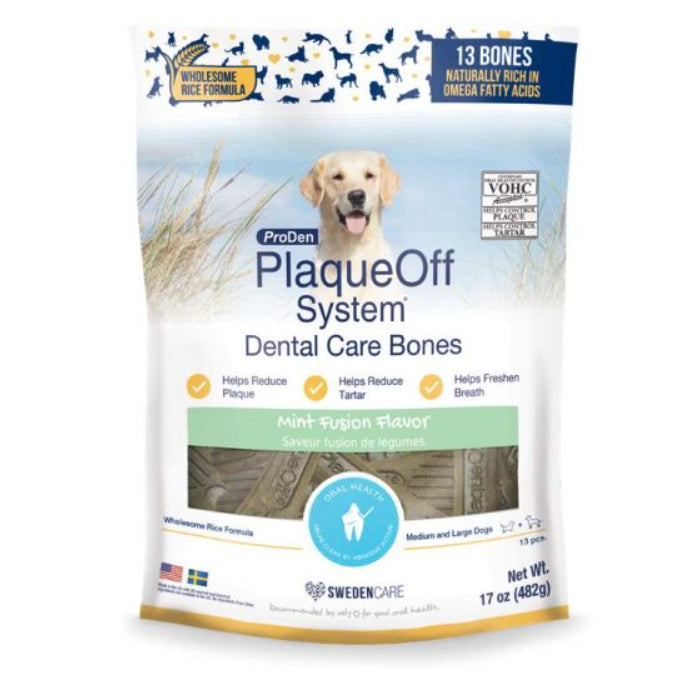 Proden PlaqueOff Dental Care Bones - Mint Fusion - 17oz - Dog Dental Chews