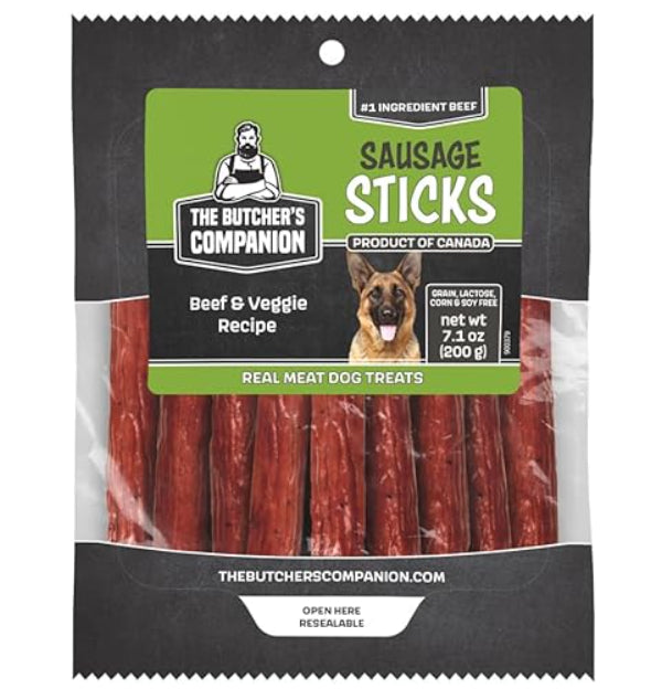 Butcher's Companion Beef & Veggie Recipe Sausage Sticks Dog Treats - 7.1 oz / 8.8 oz