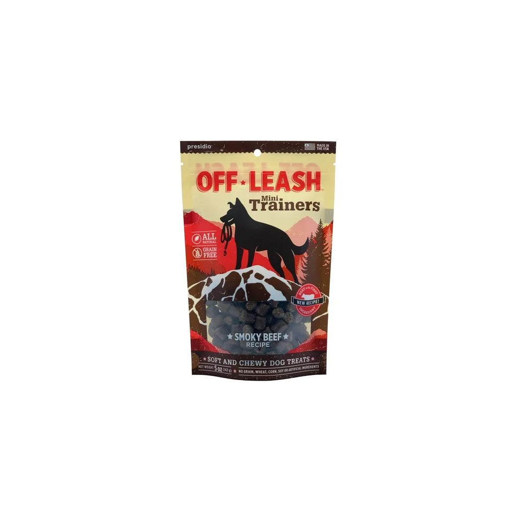 Off Leash Training Treats - Mini Size, Smokey Beef Flavor, 5 oz - Dog Treats