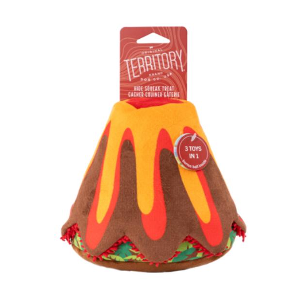 Territory 3-in-1 Volcano Dog Toy - 6 Inch Plush Squeaky Dog Toy