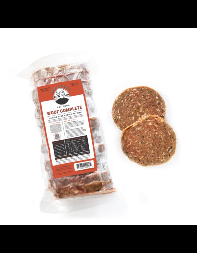72700099 8 oz Raw Frozen Dog Food - Woof Complete Patties...