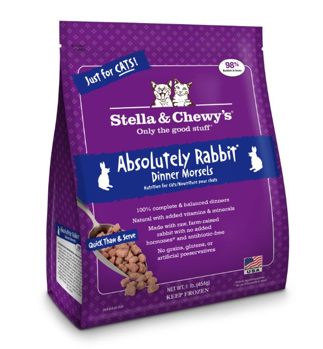 STELLA Raw Absolutely Rabbit Morsels Cat 100% Complete Ba...