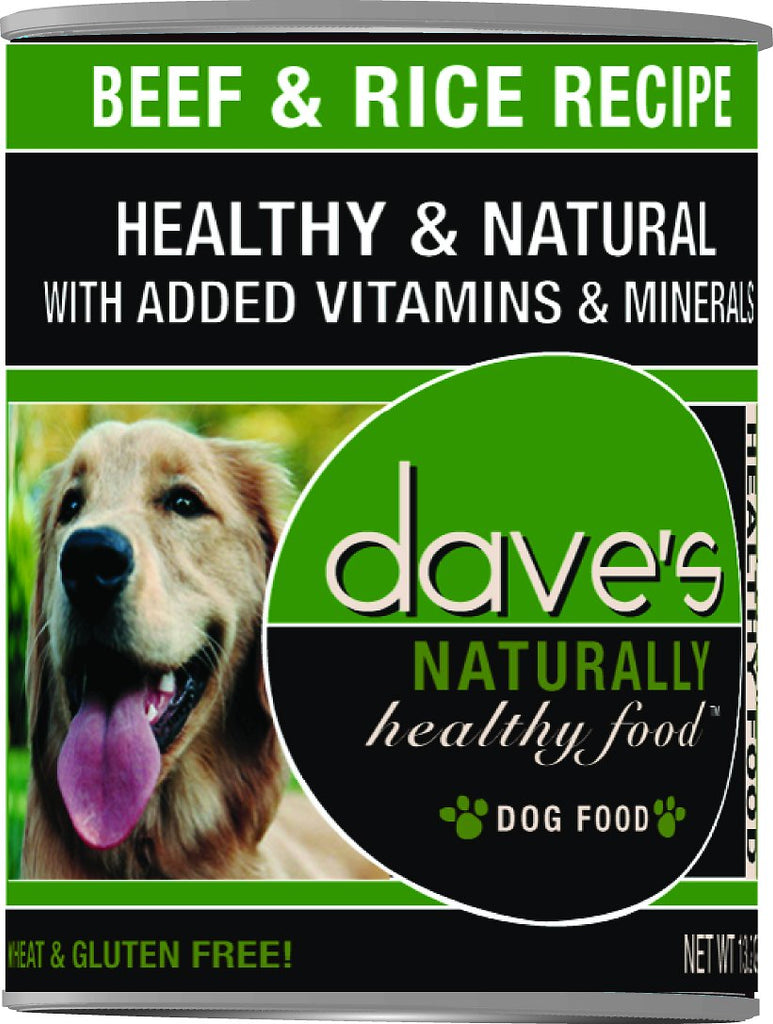 Dave's Naturally Healthy Beef & Rice Canned Dog Food, 13 oz Can (Single)