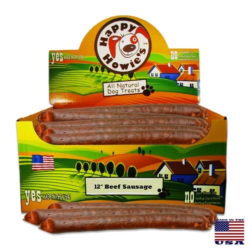 Happy Howie 50952132 Beef Sausage for Dogs  12 in. Bulk -...