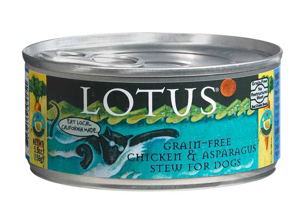 Lotus Dog Grain-Free Chicken & Asparagus Stew, 5.3 oz Can