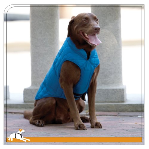 Kurgo Loft Dog Jacket, Reversible Coat, Coastal Blue/Orange (Size Varies)