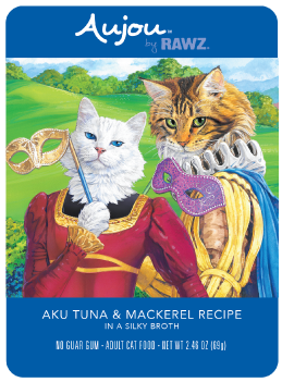 Rawz Aujou Tuna & Mackerel Cat Food Pouches, 2.5 oz / 2.46 oz - Wet, Grain-Free, Natural