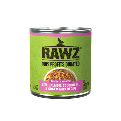 Rawz Shredded Beef, Salmon & Coconut Oil Dog Food, 10 oz Can