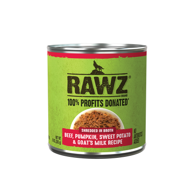 Rawz Shredded Beef, Pumpkin, Sweet Potato & Goat's Milk Dog Food, 10 oz Can