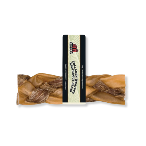 Redbarn Collagen Wrapped Esophagus Braid Medium Dog Chew
