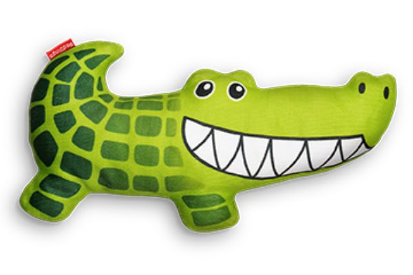 Red Dingo Durables Crocodile Kyle Dog Toy - Green Plush Durable Squeaky