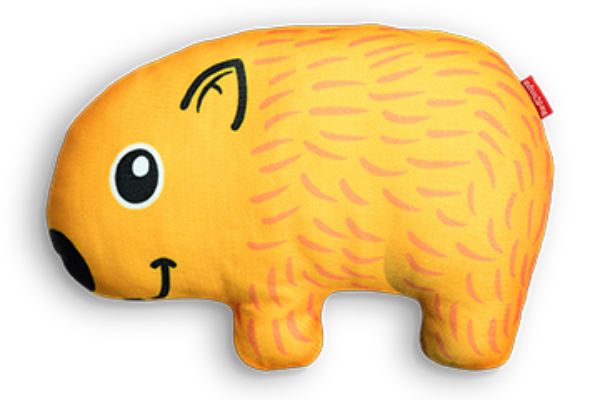 Red Dingo Durables Wombat Wendy Dog Toy - Yellow, Durable Plush Squeaky Toy