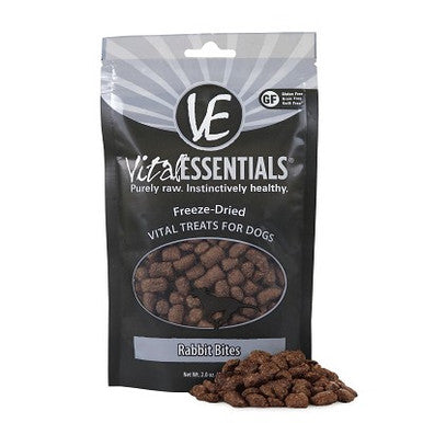 Vital Essentials Freeze-Dried Rabbit Bites Dog Treats - 2 oz Bag
