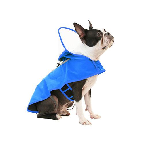 Adjustable Cap Dog Raincoat - Blue, XS