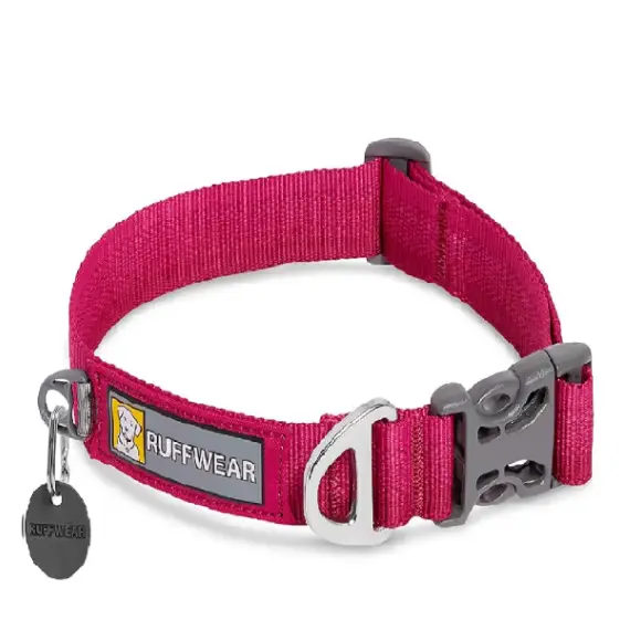 Ruffwear Front Range Dog Collar - Hibiscus Pink - 20-26" - Durable, Comfortable, Everyday Use